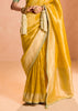 Haldi Yellow Woven Banarasi Designer Tissue Silk Saree With Embroidered Blouse