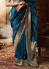 “Exclusive Offer” : Peacock Blue Woven Banarasi Silk Saree