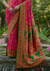 Raspberry Pink Woven Kashmiri Jamewar Silk Saree