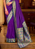 Ultra Purple Woven Banarasi Soft Silk Saree