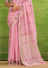 Dusky Pink Woven Linen Silk Saree