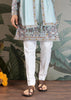 Sky Blue Sequence Embroidered Cotton Kurta With Dupatta