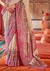 Pink And Beige Printed Kashmiri Jamewar Saree