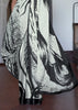 Black White Printed Satin Crepe Saree