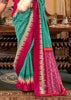 Turqoise Blue Printed Patola Silk Saree