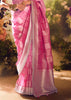 Bloom Pink Banarasi Designer Silk Saree With Embroidered Blouse