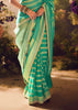 Electric Green Banarasi Designer Silk Saree With Embroidered Blouse