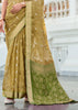 Olive Green Woven Tissue Silk Saree