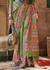 Medium Green Madhubani Printed Saree