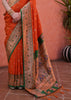 Burnt Orange Woven Paithani Silk Saree