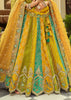 Yellow & Green Embroidered Stitched Designer Lehenga