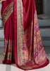 Maroon Printed Satin Silk Saree