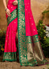 Raspberry Red Woven Soft Silk Saree