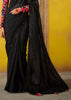 Phantom Black Woven Embroidered Chiffon Saree