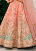 Coral Peach Heavy Embroidered Designer Lehenga