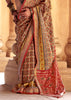 Rust Orange Printed Patola Silk Saree