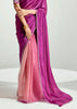 Dahlia Purple Ombre Banarasi Tissue Saree