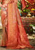 Cherry Red Dual Tone Woven Banarasi Silk Saree