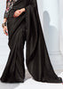 Desire Black Designer Organza Tissue Silk Saree With Printed Blouse