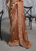 Hazel Brown Embroidered Tissue Silk Saree