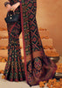 Phantom Black Printed Georgette Silk Saree