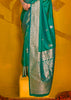 Marine Green Woven Banarasi Silk Saree