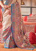 Sky Blue Printed Kashmiri Jamewar Saree