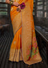 "Exclusive Offer" : Zinnia Orange Woven Embroidered Banarasi Silk Saree