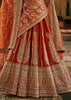 Rust Orange Heavy Embroidered Designer Lehenga