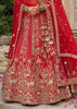Scarlet Red Heavy Embroidered Designer Lehenga