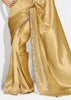 Golden Yellow Embroidered Designer Silk Saree