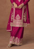 Magenta Pink Heavy Embroidered Sharara Set