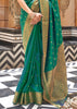 EMERALD GREEN AND GOLD WOVEN KANJIVARAM SAREE (6946400338113)