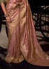 “Exclusive Offer” : Polignac Pink Woven Banarasi Satin Silk Saree