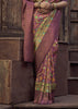 Wine Purple Floral Printed Soft Silk Saree