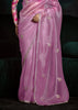 Spring Purple Designer Tissue Silk Saree With Printed Blouse