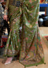 Mehndi Green Printed Soft Silk Saree