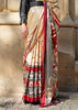 Off White Printed Satin Silk Saree