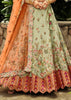Green & Orange Embroidered Stitched Designer Lehenga