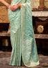 Sea Green Woven Banarasi Sain Silk Saree