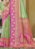 Lime Green Woven Kanjivaram Silk Saree