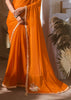 Pre Order: Peel Orange Designer Silk Saree