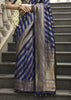 Navy Blue Woven Banarasi Silk Saree