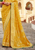 Festive Yellow Woven Banarasi Designer Silk Saree With Embroidered Blouse