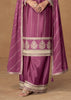 Wine Purple Embroidered Sharara Set