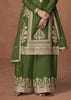 Dark Green Heavy Embroidered Sharara Set