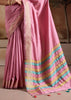 Lilac Pink Woven Banarasi Silk Saree
