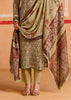 Safari Beige Embroidered Suit Set With Digital Print