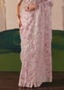 Light Pink Embroidered Designer Silk Saree