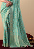 Aruba Blue Woven Banarasi Silk Saree